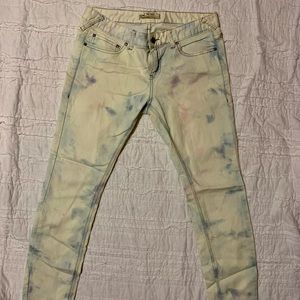 FREE PEOPLE yellow tie dye jeans